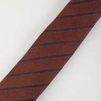 Ermenegildo Zegna // Striped Cashmere Blend Neck Tie // Brown