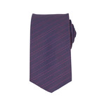 John Lobb // Striped Twinstitch Silk Tie // Purple