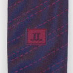 John Lobb // Striped Twinstitch Silk Tie // Purple