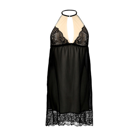 By Night Nightie // Black + Beige (32D)