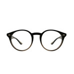 Round Acetate Optical Frame // Grey Horn Gradient Transparent Gray