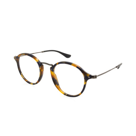 Round Fleck Acetate Optical Frame // Blue Havana