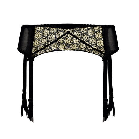 Glamour Garter // Black + Gold (32D)