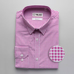 Patterned Slim Fit Dress Shirt // Berry (L)