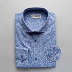 Daniel Patterned Slim Fit Button Up Shirt // Blue (2XL)