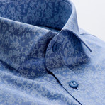 Daniel Patterned Slim Fit Button Up Shirt // Blue (M)