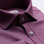 Patterned Slim Fit Button-Up // Maroon (M)