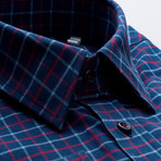 Ramsey Checkered Regular Fit Button Up Shirt // Dark Blue (M)