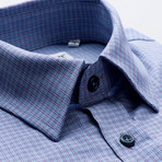 Checkered Regular Fit Button Up // Pale Blue + Purple (L)