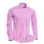 Patterned Slim Fit Dress Shirt // Berry (L)