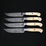 Damascus Steak Knife Set // 4 Piece // 9110-SBH