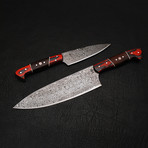 Damascus Chef Knife Set // 2 Piece // 9182