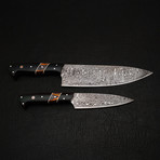 Damascus Chef Knife Set // 2 Piece // 9184