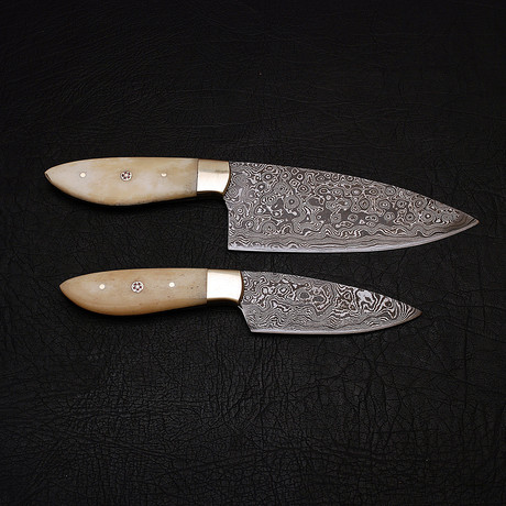 Damascus Chef Knife Set // 2 Piece // 9187