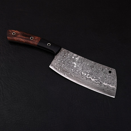 Damascus Cleaver  Knife // 9706