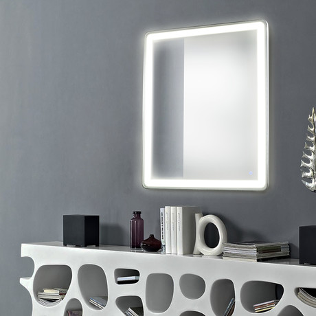 Pool Illuminated Large Rectangular Mirror // Silver