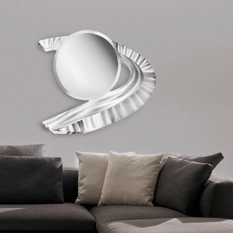 Boomerang Wall Mirror // Silver