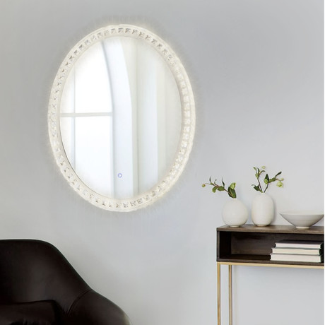 Marilyn Illuminated Oval Mirror // Chrome