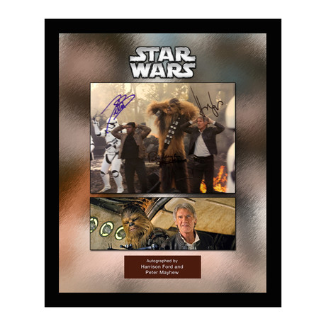 Framed + Autographed Collage // Han Solo + Chewbacca // Collage III