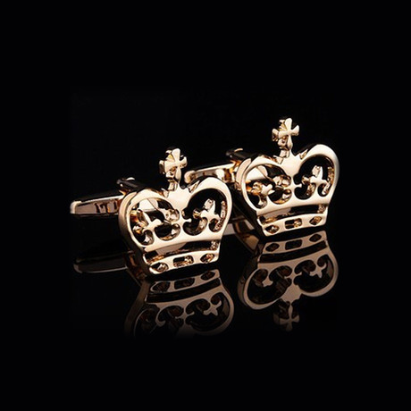 Exclusive Cufflinks Gift Box // Gold Crowns (OS)