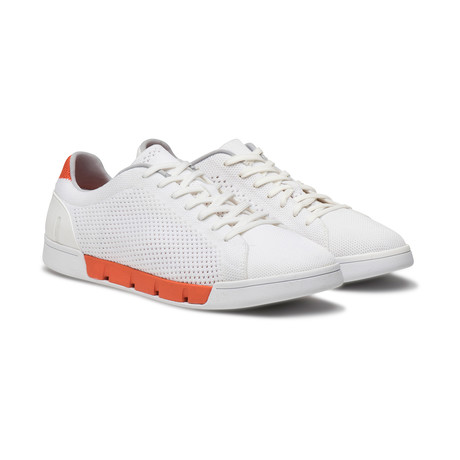 Breeze Tennis Knit Sneaker // White + Orange (US: 12)