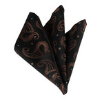 Paisley Silk Handkerchief // Black + Gold