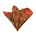 Paisley Silk Handkerchief // Red + Gold