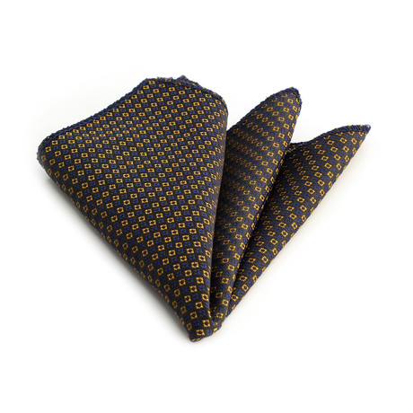 Silk Handkerchief // Black + Gold Squares