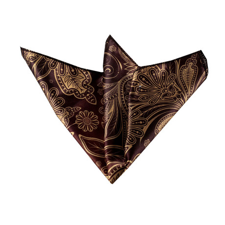 Paisley Silk Handkerchief // Gold