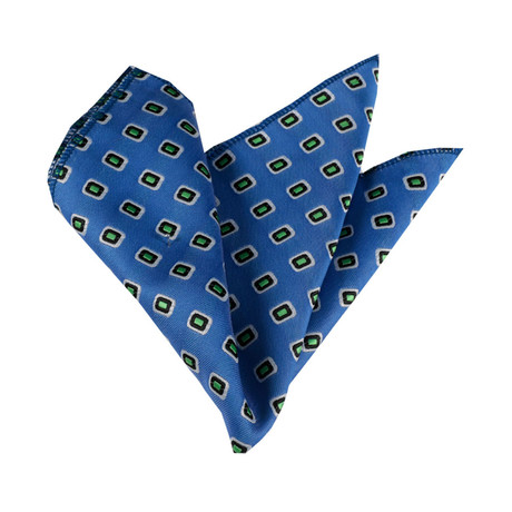 Silk Handkerchief // Blue + Yellow Squares