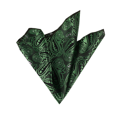 Paisley Silk Handkerchief // Green + Black