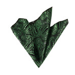 Paisley Silk Handkerchief // Green + Black