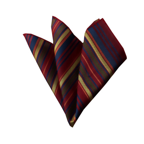 Striped Silk Handkerchief // Red + Multicolor