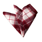 Plaid Silk Handkerchief // Red + White