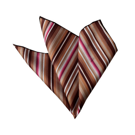 Striped Silk Handkerchief // Beige + Cream + Multicolor