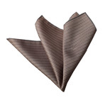 Striped Silk Handkerchief // Beige + Brown