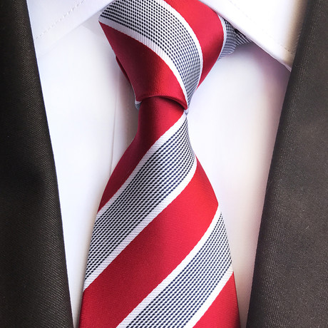Cody Silk Tie // Red + Gray