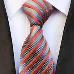 Handmade Neck Silk Tie // Gray + Orange