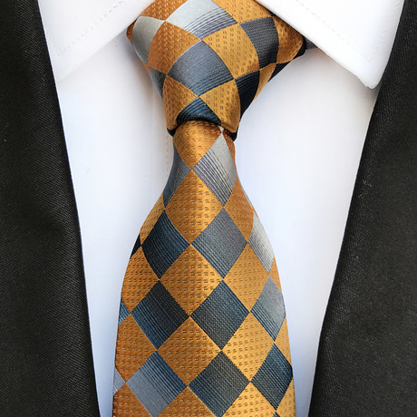 Dupont Silk Tie // Yellow Checkered