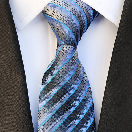 Devon Silk Tie // Blue + Silver
