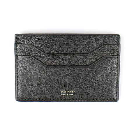 Pebbled Card Holder Wallet // Dark Green
