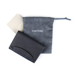 Pebbled Envelope Card Holder Wallet // Black