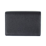 Pebbled Envelope Card Holder Wallet // Black