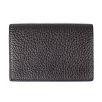 Pebbled Envelope Card Holder Wallet // Chocolate Brown
