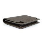 Pebbled Envelope Card Holder Wallet // Brown