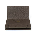 Pebbled Envelope Card Holder Wallet // Brown