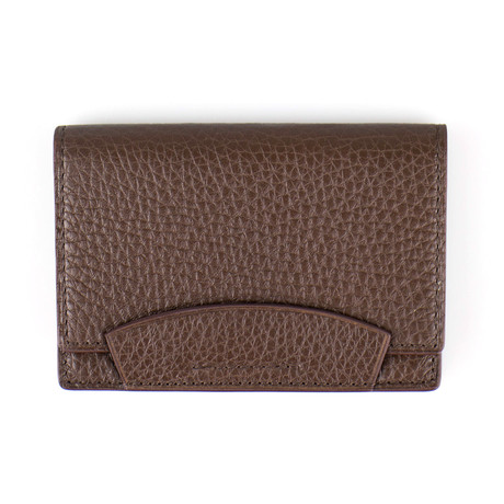 Pebbled Envelope Card Holder Wallet // Coffee