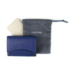 Pebbled Envelope Card Holder Wallet // Sapphire Blue