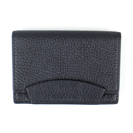 Pebbled Envelope Card Holder Wallet // Black
