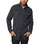 Blessio Denim Shirt // Washed Black (XS)